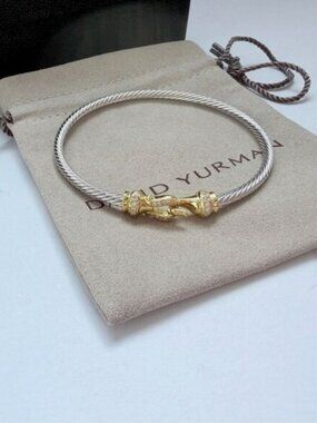 David Yurman Silver And Gold Cable Bracelet